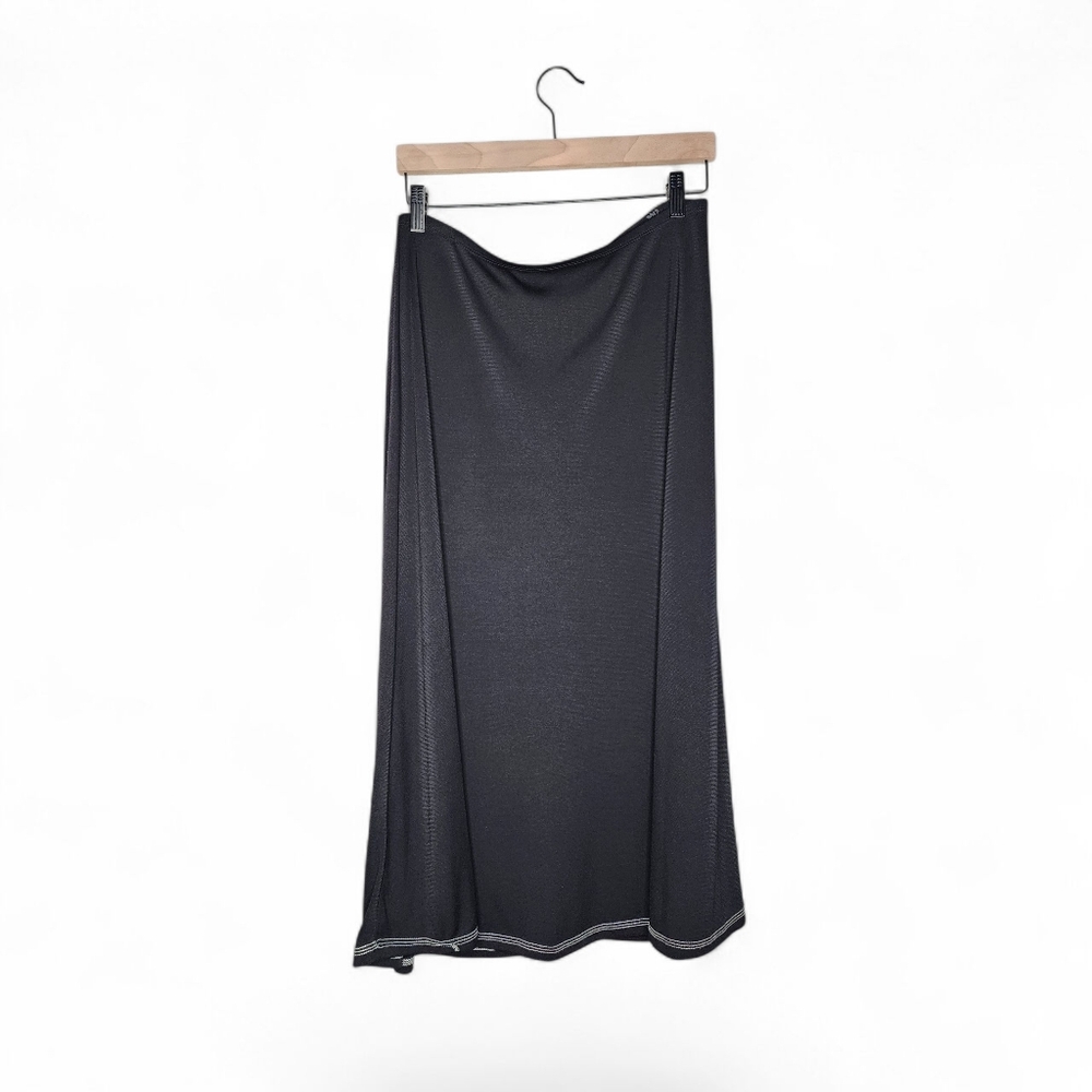 Norton Studio Petite Black Jersey Knit Maxi Skirt Size L New With Tags